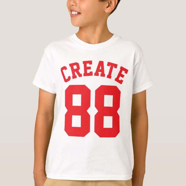 T-shirt Enfants blancs et rouges | Sports Jersey Design (Devant)