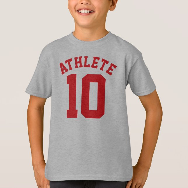 T-shirt Enfants blancs et rouges | Sports Jersey Design (Devant)