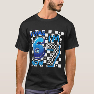 T-shirt Enfants bleus à carreaux j'avais 6 ans j'ai 7 ans