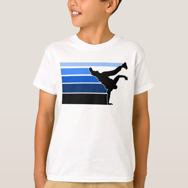 T-shirt Enfants bleus de noir de gradient de BBOY (Devant)