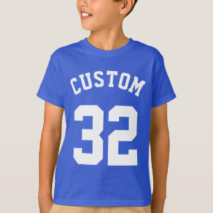 T-shirt Enfants Bleus et Blancs   Sports Jersey Design