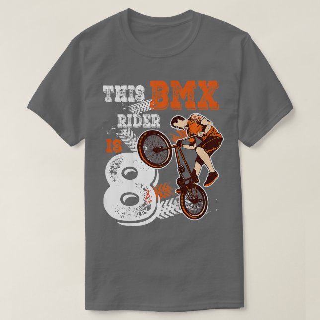 T-shirt Enfants BMX Anniversaire 8e cadeau Vélo 8 ans Dirt (Design devant)