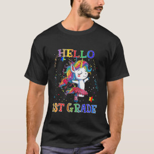 T-shirt Enfants Bonjour 1Ème Année Unicorne Retour À L'Éco