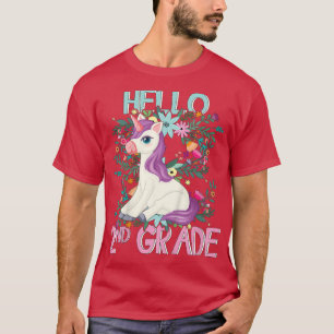 T-shirt Enfants Bonjour 2e Année Ici Je Reviens À L'École
