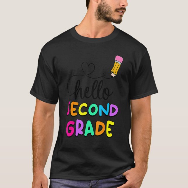 T-shirt Enfants Bonjour Deuxième Classe Équipe Mon Premier (Devant)