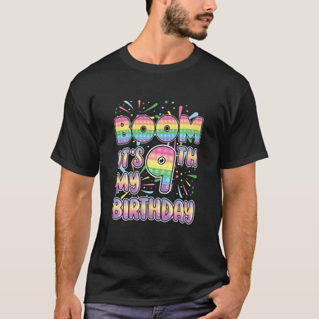 T-shirt Enfants Boom C'est mon 9e anniversaire Popper Numb (Devant)