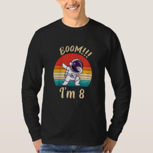 T-shirt Enfants Boom I Am 8 Dabbing Astronaut Boys 8th Bir