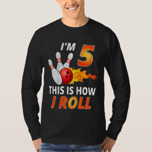 T-shirt Enfants Bowling Anniversaire 5 ans Boy Bowler Girl