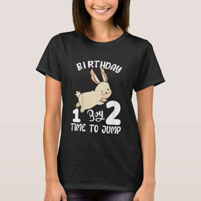 T-shirt Enfants Bunny Temps De Sauter 2e Anniversaire Garç (Devant)