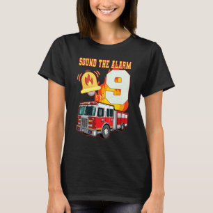 T-shirt Enfants Camion d'incendie 9e Anniversaire Garçon P