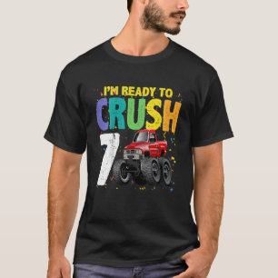 T-shirt Enfants Camion Monster 7e anniversaire Dinosaur 7