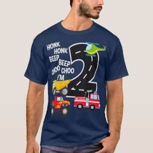 T-shirt Enfants Camions 2e anniversaire fête bambin Im 2 