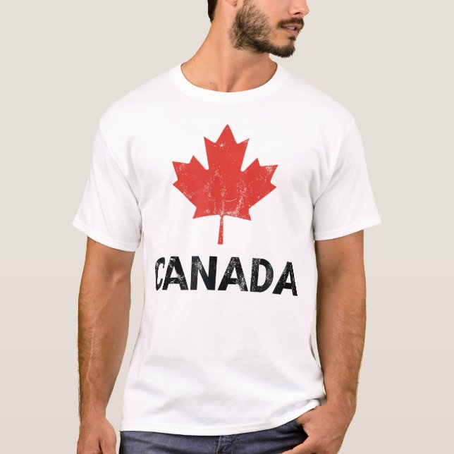 T-shirt Enfants canadiens du drapeau Vintage Canada (Devant)