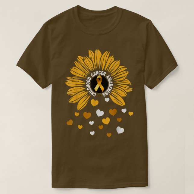 T-shirt Enfants Cancer pédiatrique Tournesol cancer infant (Design devant)
