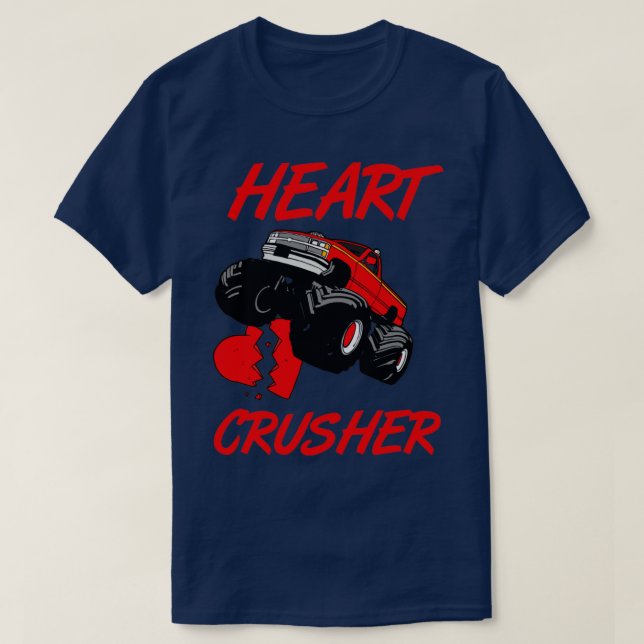 T-shirt Enfants Cardiaque Monster Camion Croiseur Valentin (Design devant)