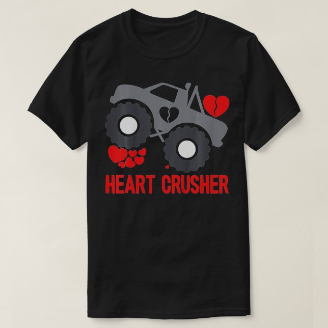 T-shirt Enfants Cardiaque Monster Camion Croiseur Valentin (Design devant)