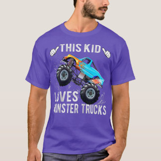 T-shirt Enfants Ce gosse aime Monster Trucks Garçons et fi
