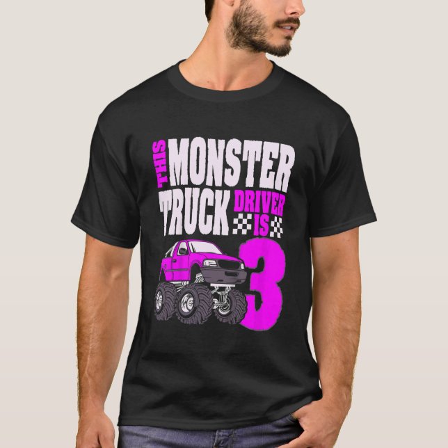 T-shirt Enfants Ce Monster Chauffeur De Camion Est 3 Anniv (Devant)