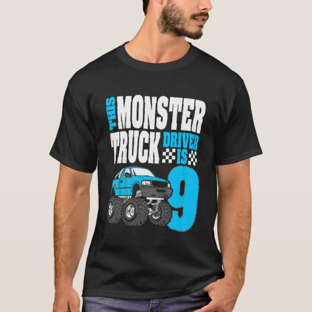 T-shirt Enfants Ce Monster Chauffeur De Camion Est 9 Anniv (Devant)
