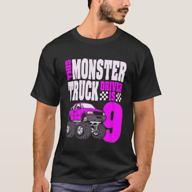 T-shirt Enfants Ce Monster Chauffeur De Camion Est 9 Anniv (Devant)