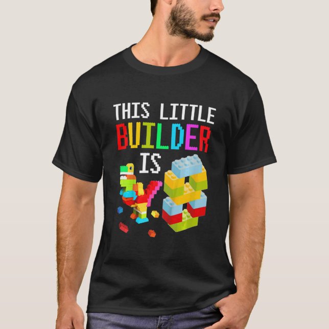 T-shirt Enfants Ce Petit Constructeur Est 8 Bâtiments Bloc (Devant)