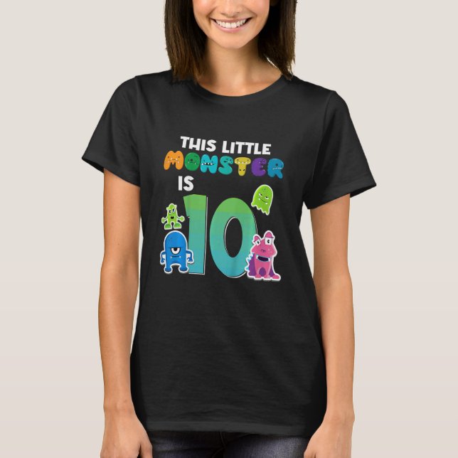 T-shirt Enfants Ce Petit Monstre A 10 Ans 10ème Naissance (Devant)