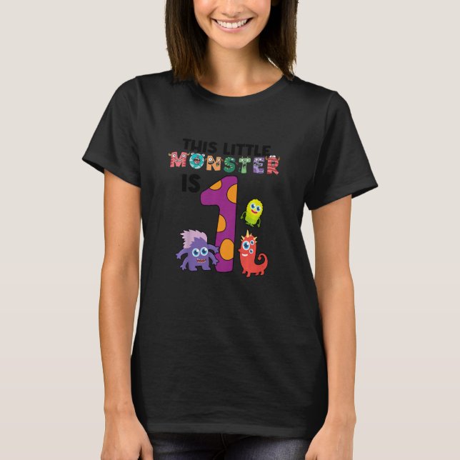 T-shirt Enfants Ce petit monstre a 1 an 1er anniversaire (Devant)