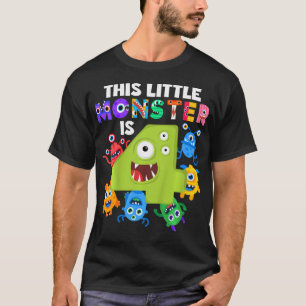 T-shirt Enfants Ce Petit Monstre Est 4 Quatre Ans 4E Naiss