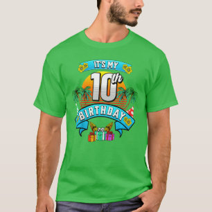 T-shirt Enfants C'est mon 10e anniversaire Hawaii Plage Su