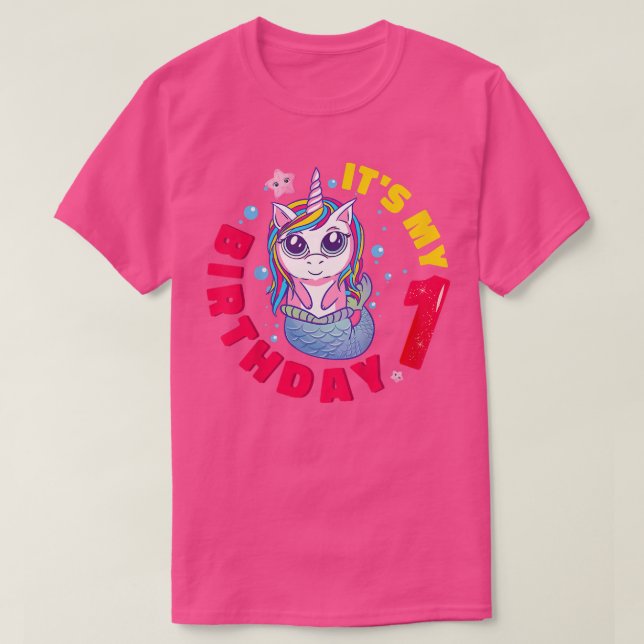 T-shirt Enfants C'est mon 1er anniversaire Joyeux 1 an Uni (Design devant)