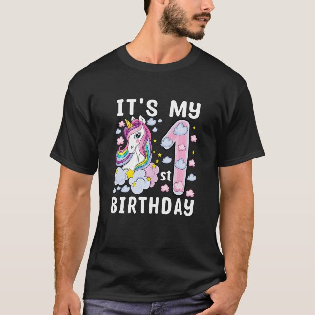 T-shirt Enfants C'est mon 1er anniversaire Unicorne Enfant (Devant)