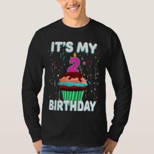 T-shirt Enfants C'est mon 2e anniversaire Cupcake sucré de
