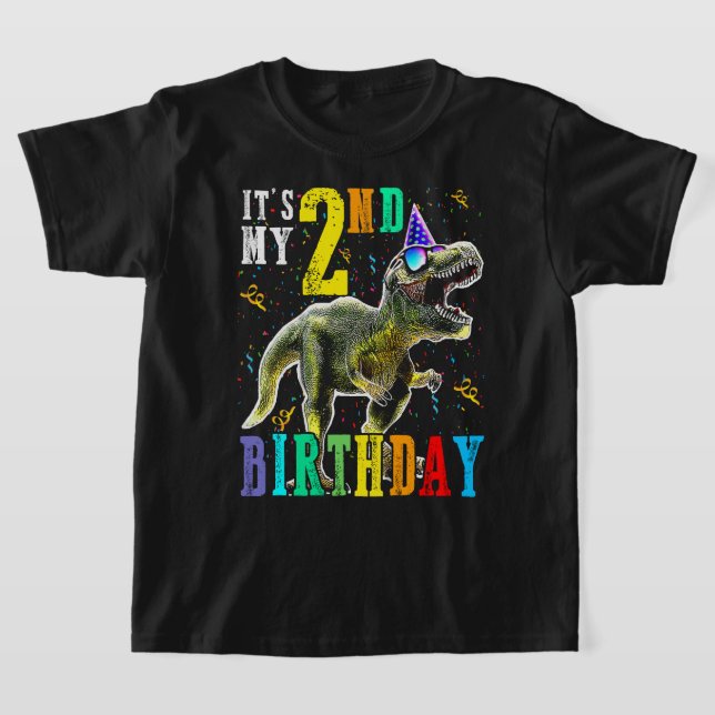 T-shirt Enfants C'est mon 2e anniversaire Joyeux 2 ans Din (Poser)