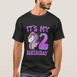 T-shirt Enfants C'est mon 2e anniversaire Unicorn Birthday