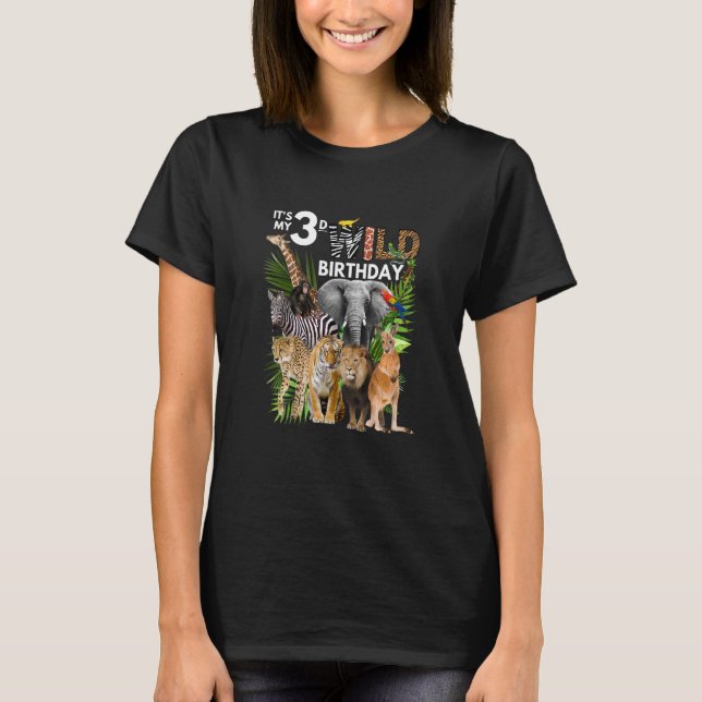 T-shirt Enfants C'est mon 3e anniversaire sauvage Safari A (Devant)
