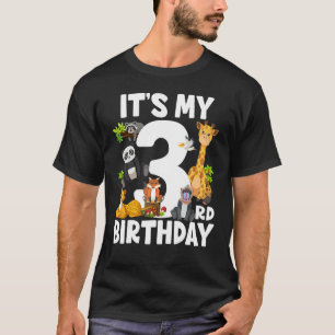 T-shirt Enfants C'est mon 3e anniversaire Zoo Jungle Safar