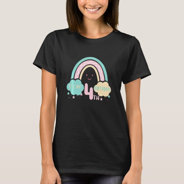 T-shirt Enfants C'est mon 4e anniversaire ! 4E Oiseau Âgé  (Devant)