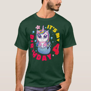T-shirt Enfants C'est mon 4e anniversaire Joyeux 4 ans Uni