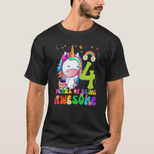 T-shirt Enfants C'est mon 4e anniversaire Unicorn Birthday