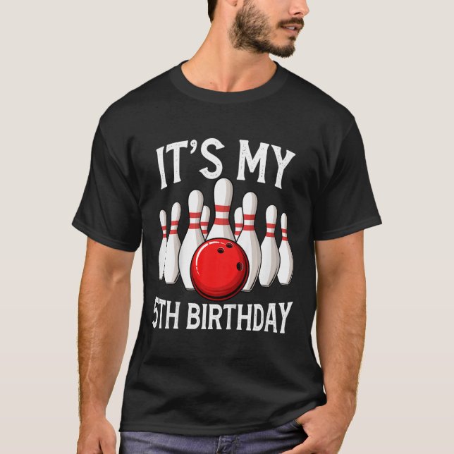 T-shirt Enfants C'est mon 5e anniversaire Bowling Bowler 5 (Devant)