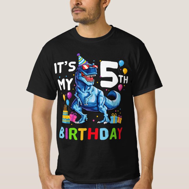 T-shirt Enfants C'est mon 5e anniversaire Joyeux 5 ans T-R (Devant)