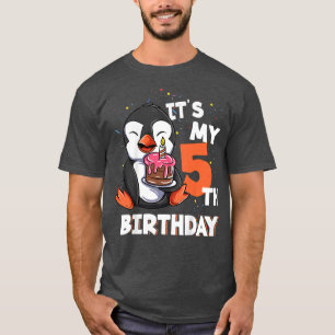 T-shirt Enfants C'Est Mon 5e Anniversaire Penguin 5 Annive