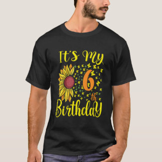 T-shirt Enfants C'est mon 6e anniversaire tournesol 6 ans