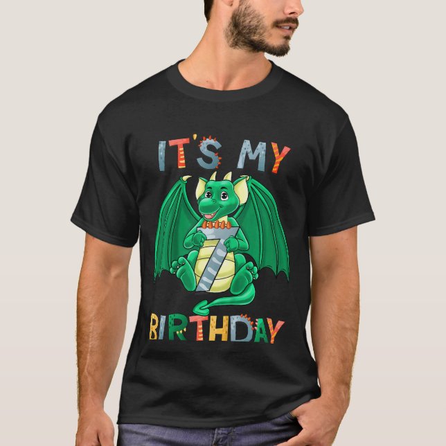 T-shirt Enfants C'est mon 7e anniversaire Dragon 7 Anniver (Devant)