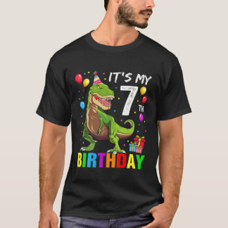 T-shirt Enfants C'est mon 7e anniversaire Joyeux 7 ans Rex