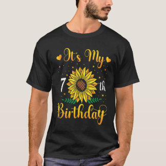 T-shirt Enfants C'est mon 7e anniversaire tournesol 7 ans 