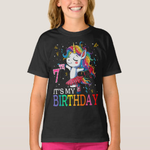 T-shirt Enfants C'est mon 7e anniversaire Unicorne 7 ans F