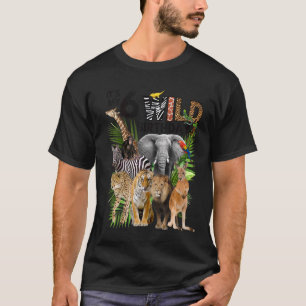 T-shirt Enfants C'est My 6th Wild Birthday Safari Animals
