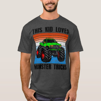 T-shirt Enfants Cet Enfant Aime Monster Trucks Vintage Rét