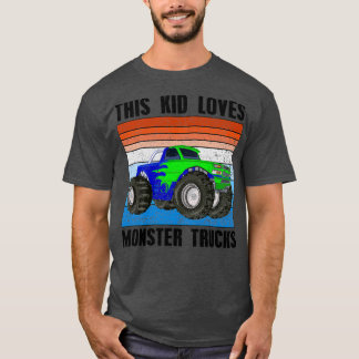 T-shirt Enfants Cet Enfant Aime Monster Trucks Vintage Rét